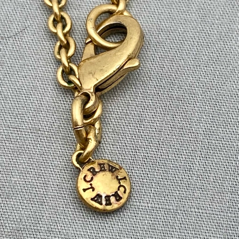 J. Crew Amber & Clear Crystal Cluster Necklace With Brown Bow Accent - Picture 9 of 12